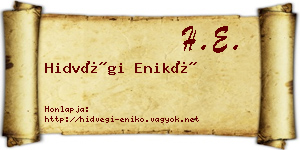 Hidvégi Enikő névjegykártya